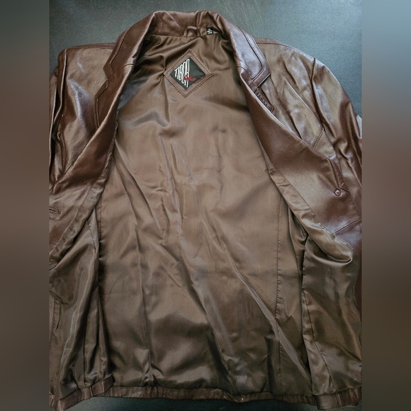 NWT - Lamb Leather Tibor Brown Buttery Soft Blazer Jacket - Size 1X - Picture 2 of 11